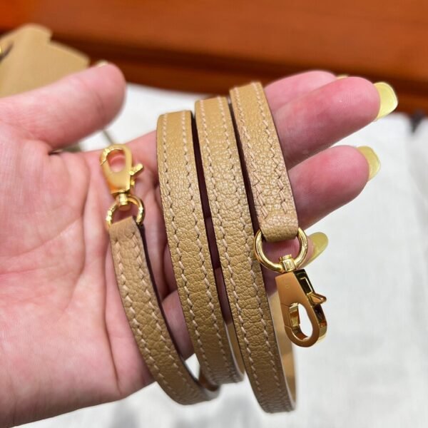 4B Biscuit Hermes Mini Kelly 19CM Chever Leather Gold Hardware All Handmade
