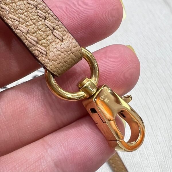 4B Biscuit Hermes Mini Kelly 19CM Chever Leather Gold Hardware All Handmade