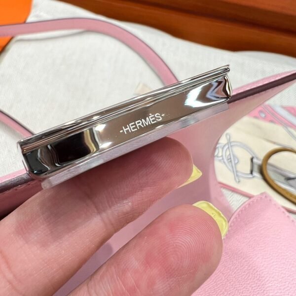 3Q Rose Sakura Hermes Constance 19CM Miroir Bag Chever Leather Silver Hardware All Handmade