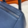 7P Blue De Presse Hermes Lindy 26CM Bag Clememce Leather Silver Hardware All Handmade