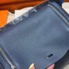 7P Blue De Presse Hermes Lindy 26CM Bag Clememce Leather Silver Hardware All Handmade