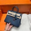 7P Blue Depresse Birkin 25CM Togo Leather Silver Hardware Full Handmade