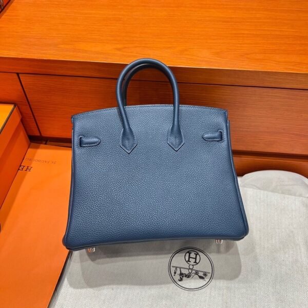 7P Blue Depresse Birkin 25CM Togo Leather Silver Hardware Full Handmade