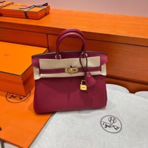 K1 Rouge Grenada Birkin 25CM Togo Leather Gold Hardware Full Handmade
