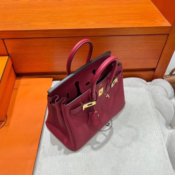 K1 Rouge Grenada Birkin 25CM Togo Leather Gold Hardware Full Handmade