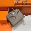 18 Etoupe Birkin 25CM Togo Leather Silver Hardware Full Handmade