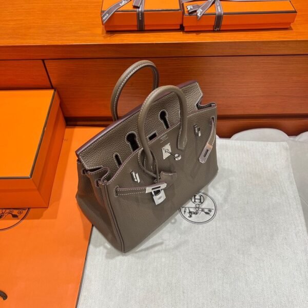 18 Etoupe Birkin 25CM Togo Leather Silver Hardware Full Handmade