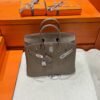 18 Etoupe Birkin 25CM Togo Leather Silver Hardware Full Handmade