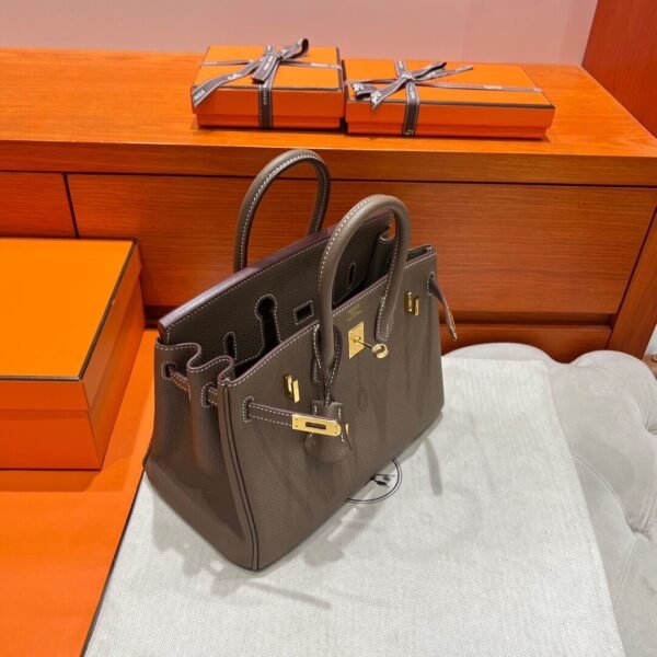 18 Etoupe Birkin 25CM Togo Leather Gold Hardware Full Handmade