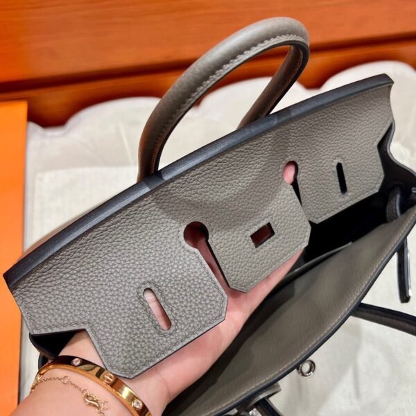 8F Etain Birkin 25CM Togo Leather Silver Hardware  Full Handmade