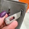 8F Etain Birkin 25CM Togo Leather Silver Hardware  Full Handmade