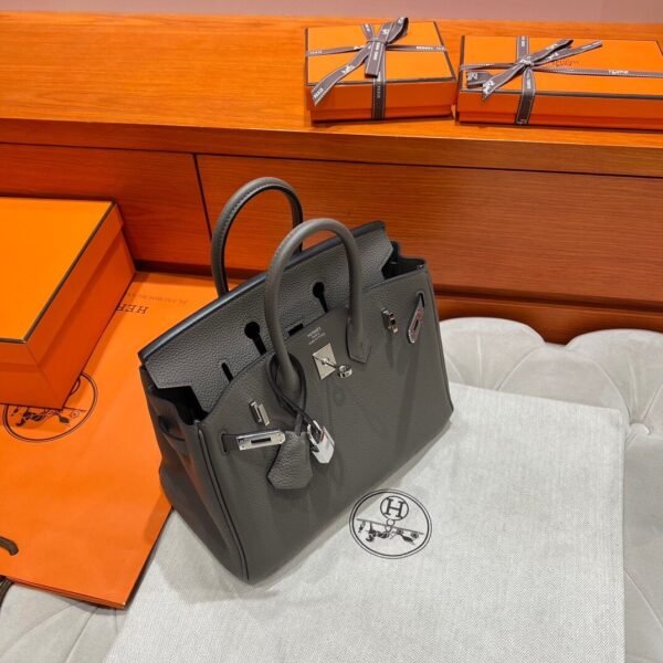8F Etain Birkin 25CM Togo Leather Silver Hardware  Full Handmade