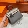 8F Etain Birkin 25CM Togo Leather Silver Hardware  Full Handmade