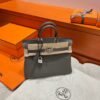 8F Etain Birkin 25CM Togo Leather Silver Hardware  Full Handmade