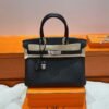CK89 Black Birkin 30CM Togo Leather Silver Hardware Full Handmade