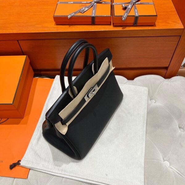 CK89 Black Birkin 30CM Togo Leather Silver Hardware Full Handmade CK89 Black Birkin 30CM Togo Leather Silver Hardware Full Handmade