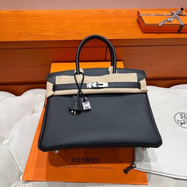 CK89 Black Birkin 30CM Togo Leather Silver Hardware Full Handmade CK89 Black Birkin 30CM Togo Leather Silver Hardware Full Handmade