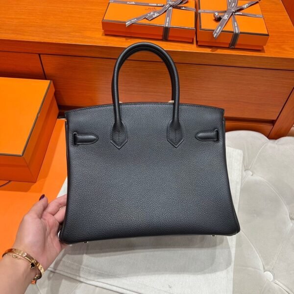 CK89 Black Birkin 30CM Togo Leather Silver Hardware Full Handmade CK89 Black Birkin 30CM Togo Leather Silver Hardware Full Handmade