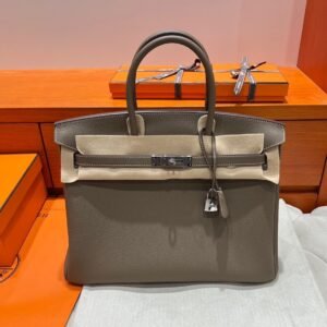 18 Etoupe Birkin 35CM Togo Leather Silver Hardware Full Handmade