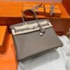 18 Etoupe Birkin 35CM Togo Leather Silver Hardware Full Handmade