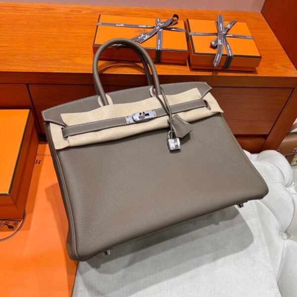 18 Etoupe Birkin 35CM Togo Leather Silver Hardware Full Handmade