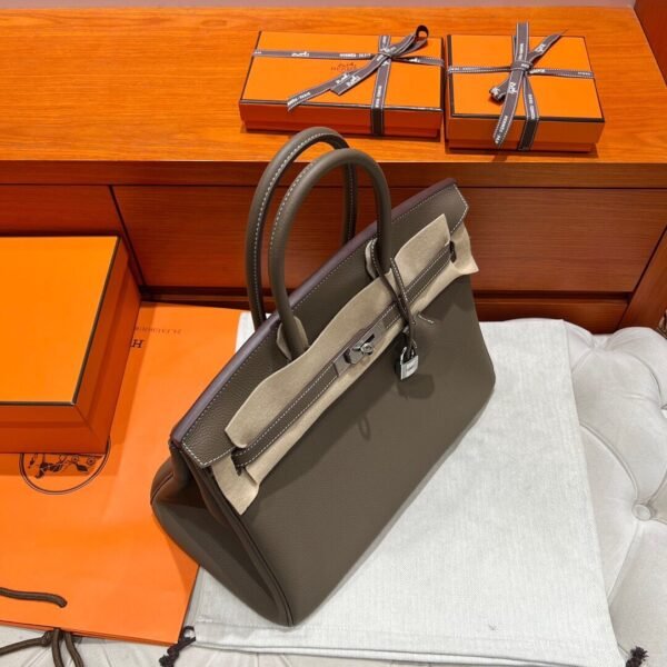 18 Etoupe Birkin 35CM Togo Leather Silver Hardware Full Handmade