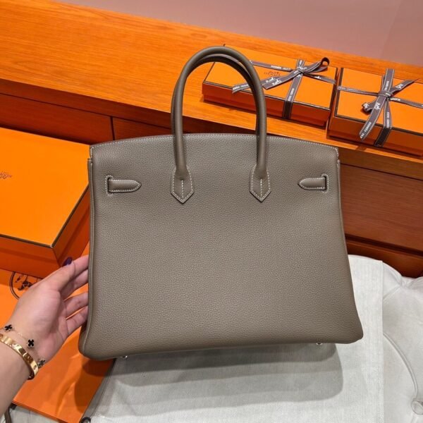 18 Etoupe Birkin 35CM Togo Leather Silver Hardware Full Handmade