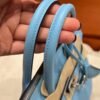 7N Celeste Birkin 25CM Epsom Leather Silver Hardware Full Handmade