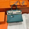 Z6 Malachite Birkin 30CM Togo Leather Silver Hardware Full Handmade