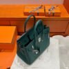 Z6 Malachite Birkin 30CM Togo Leather Silver Hardware Full Handmade