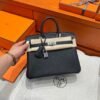 CK89 Black Birkin 25CM Togo Leather Silver Hardware Full Handmade