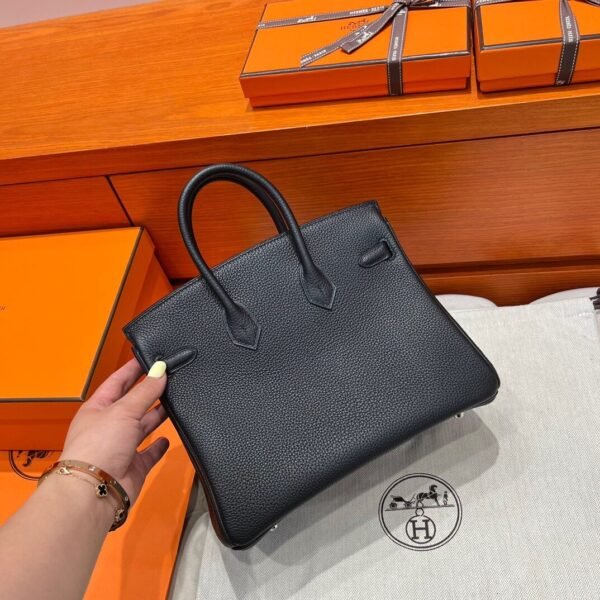CK89 Black Birkin 25CM Togo Leather Silver Hardware Full Handmade