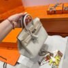 10 Craie Birkin 25CM Togo Leather Silver Hardware Full Handmade