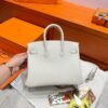 10 Craie Birkin 25CM Togo Leather Silver Hardware Full Handmade