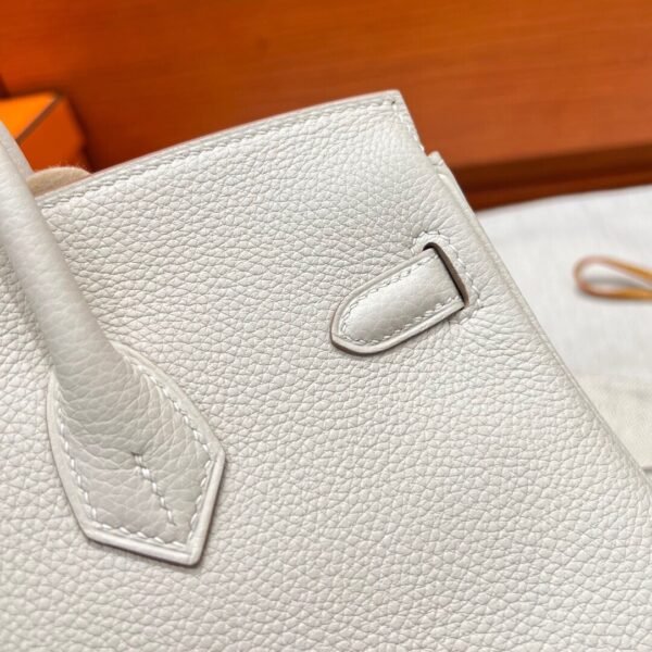 10 Craie Birkin 25CM Togo Leather Gold Hardware Full Handmade