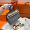 0lGris Meyer Birkin 25CM Epsom Leather Silver Hardware Full Handmade