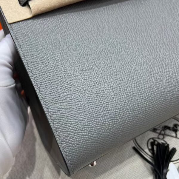 0lGris Meyer Birkin 25CM Epsom Leather Silver Hardware Full Handmade