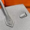 0lGris Meyer Birkin 25CM Epsom Leather Silver Hardware Full Handmade