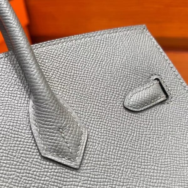 0lGris Meyer Birkin 25CM Epsom Leather Silver Hardware Full Handmade