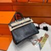 CK89 Black Birkin 25CM Lizard Leather Silver Hardware Full Handmade