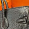 CK89 Black Birkin 25CM Lizard Leather Silver Hardware Full Handmade