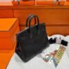 CK89 Black Birkin 25CM Lizard Leather Silver Hardware Full Handmade