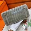 CK81 Gris Tourterelle Birkin 25CM Shiny Crocodile Leather Gold Hardware Full Handmade