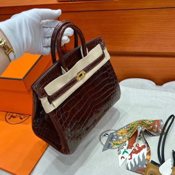 CC33 Birkin 25CM Matte Crocodile Leather Gold Hardware Full Handmade