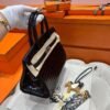 CK89 Black Birkin 30CM Shiny HCP Crocodile Leather Silver Hardware Full Handmade
