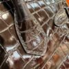 CK89 Black Birkin 30CM Shiny HCP Crocodile Leather Silver Hardware Full Handmade