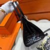 CK89 Black Birkin 30CM Shiny HCP Crocodile Leather Silver Hardware Full Handmade