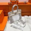 01 Himalayas Birkin 30CM Matte Crocodile Leather Silver Hardware Full Handmade