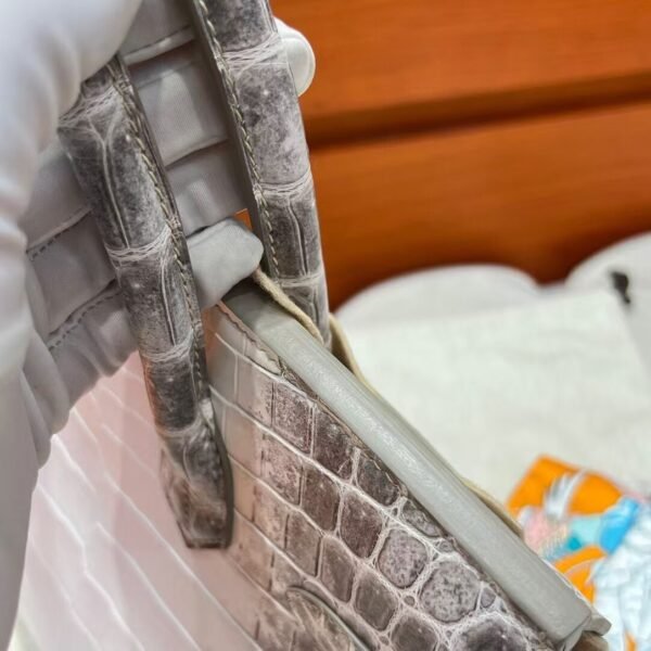 01 Himalayas Birkin 30CM Matte Crocodile Leather Silver Hardware Full Handmade
