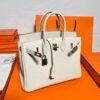10 Craie Birkin 25CM Togo Leather Rose Gold Hardware Full Handmade